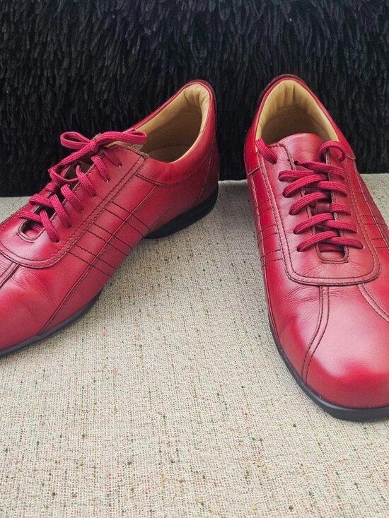 Burberry Men Shoes Red Leather Upper Lace Up Sneaker Size 26EEE 8.5US 9US main image 11